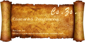 Csarankó Zsuzsanna névjegykártya